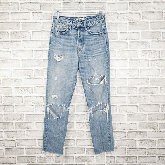 GRLFRND $215 Karolina High Rise Straight Crop Jeans A little more love Size 26 - Picture 5 of 12